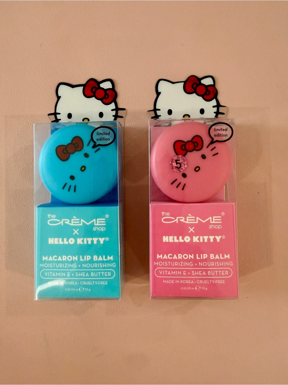 NEW The Crème Shop x Hello Kitty Limited Edition Macaron Lip Balm Set (2 Pcs)